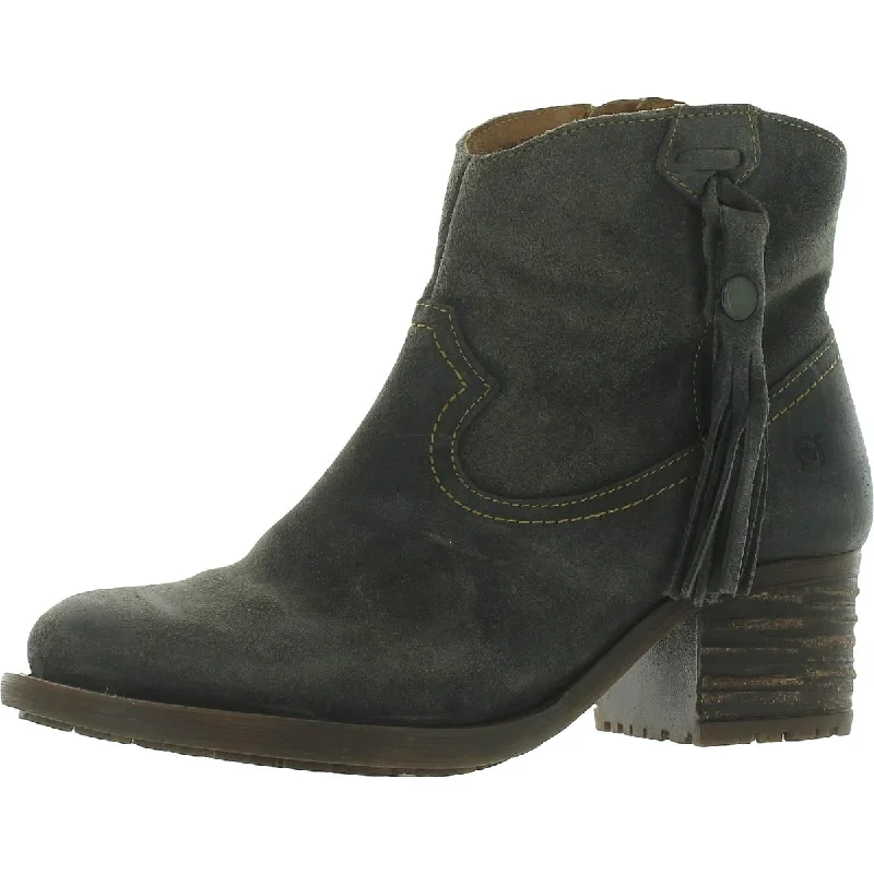 Boots with cozy ridge treads -Born Womens Alondra Fringe Block Heel Cowboy, Western Boots