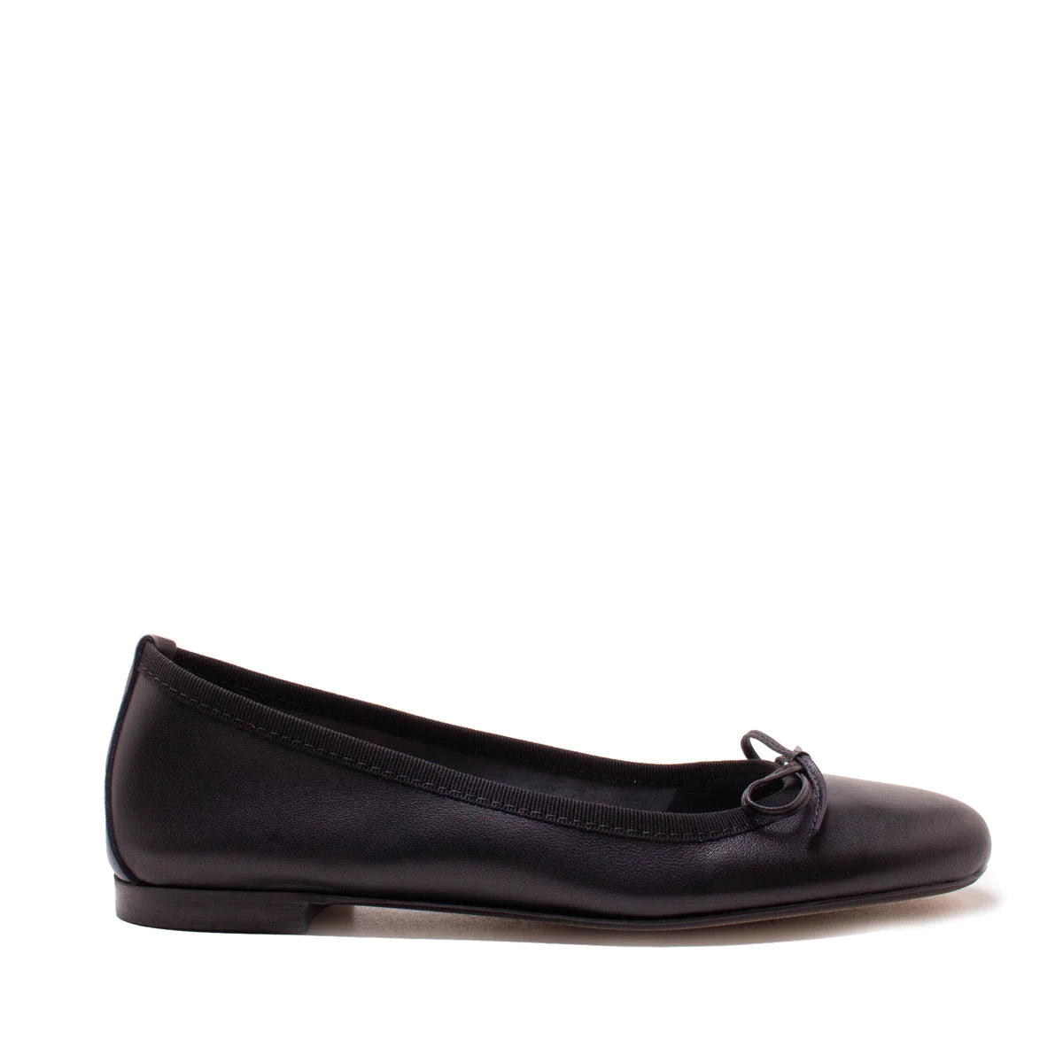 Flats with sturdy seam stitching -Mia Leather Ballet Flats