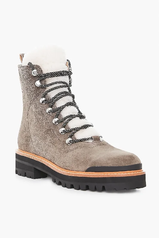 Boots with eco ridge hush -Medium Gray Shearling Lizzie Boots