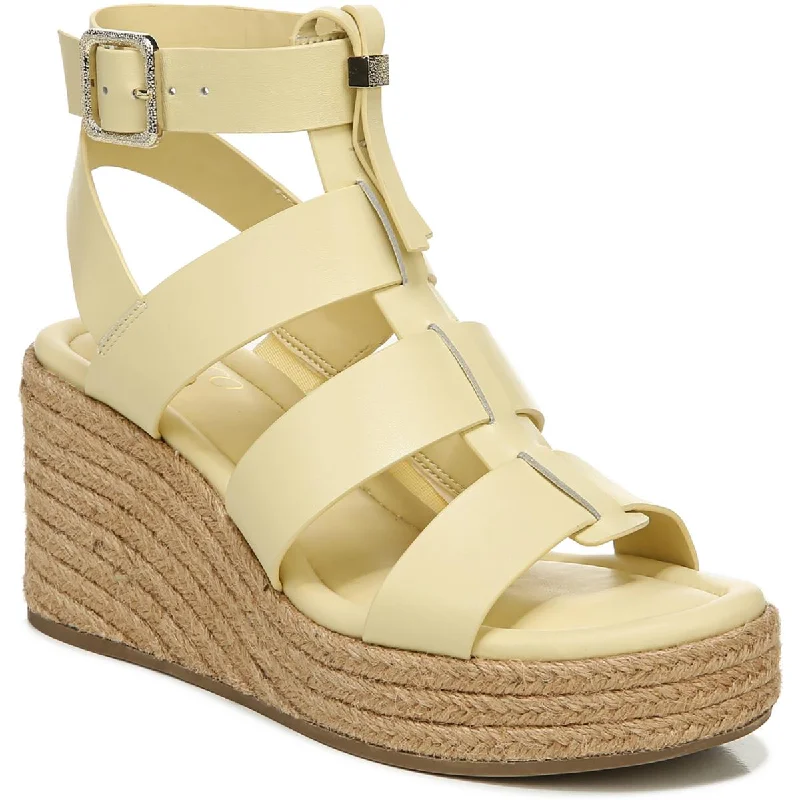 Waterproof sandals for oceanfront evenings-Franco Sarto Womens Palms Buckle Gladiator Wedge Sandals