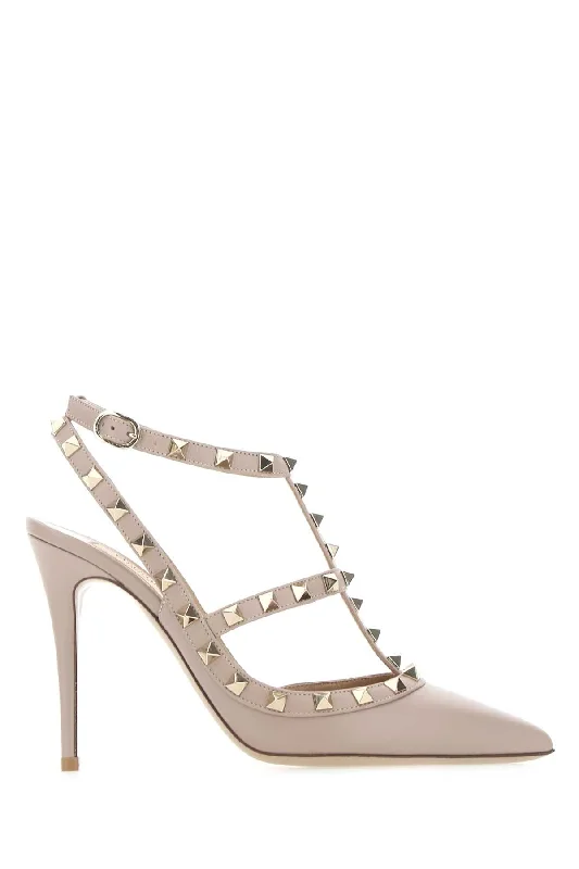 High heels for drizzly fall evenings -VALENTINO GARAVANI Antiqued Leather Rockstud Pumps with 11 cm Heel Height