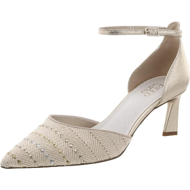 Soft sandals for gentle coastal evenings-Franco Sarto Womens Taros 2 Metallic Pointed Toe Ankle Strap