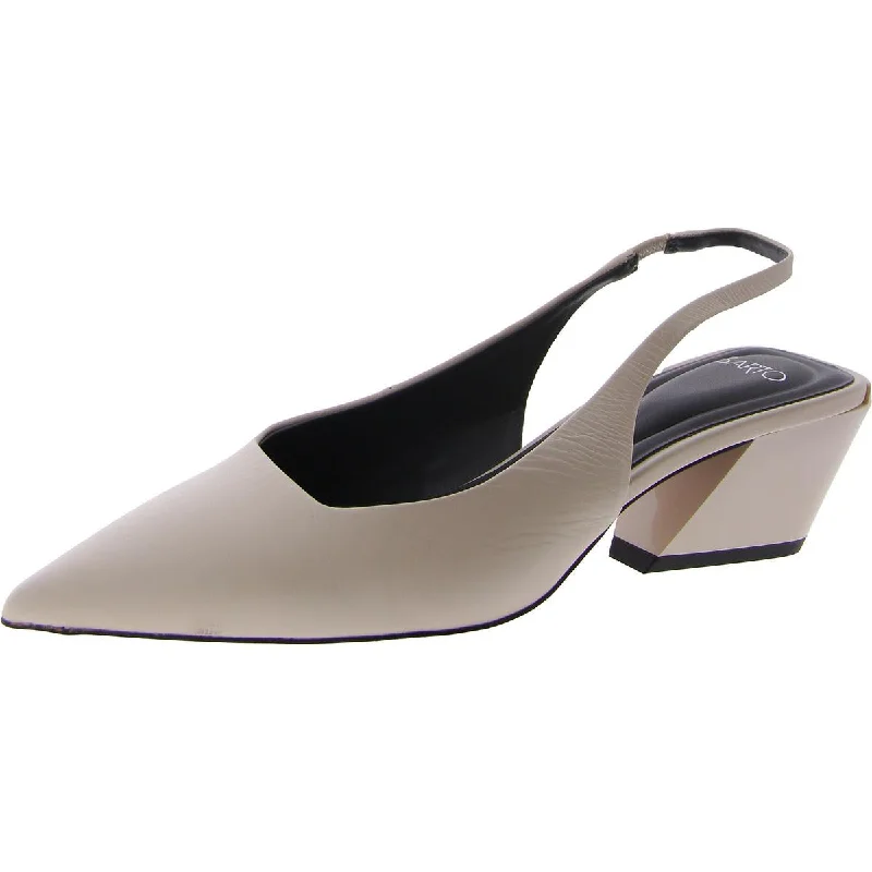 High heels with dusk-hued tones -A-GENA Womens Leather Pointed Toe Slingback Heels