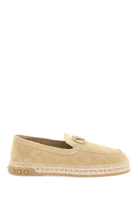 Athletic shoes with cool tones -VALENTINO GARAVANI Suede Espadrilles with Tone-on-Tone Logo - Men's