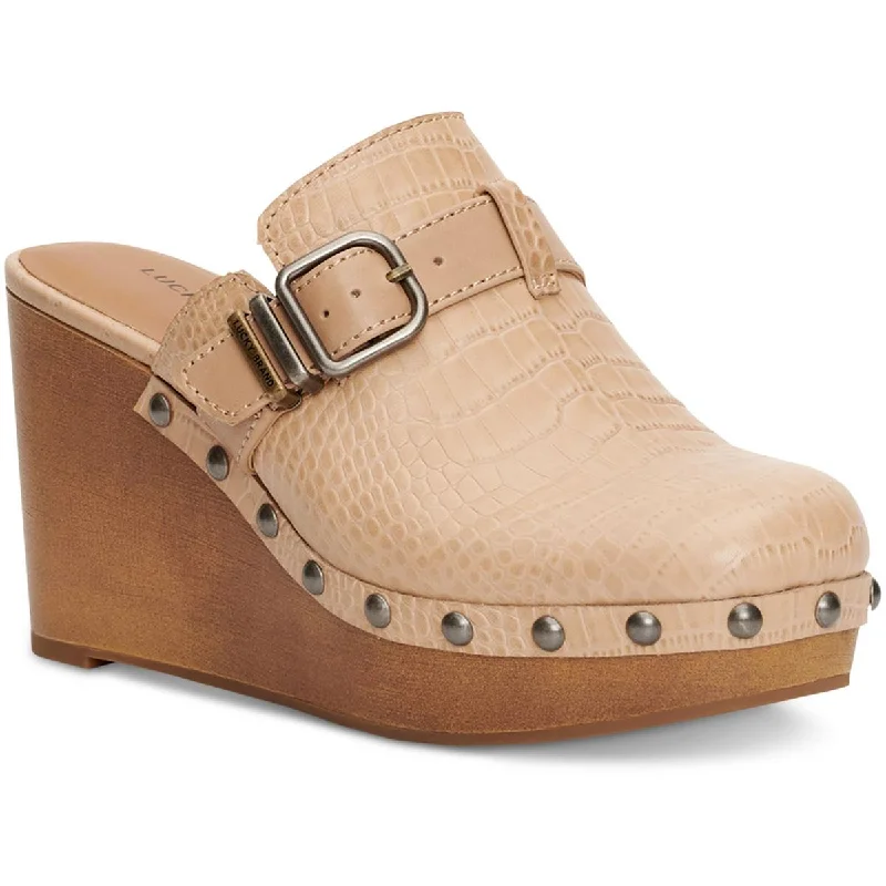 Premium sandals for luxury coastal evenings-Lucky Brand Womens Zilkio Buckle Slip On Platform Heels