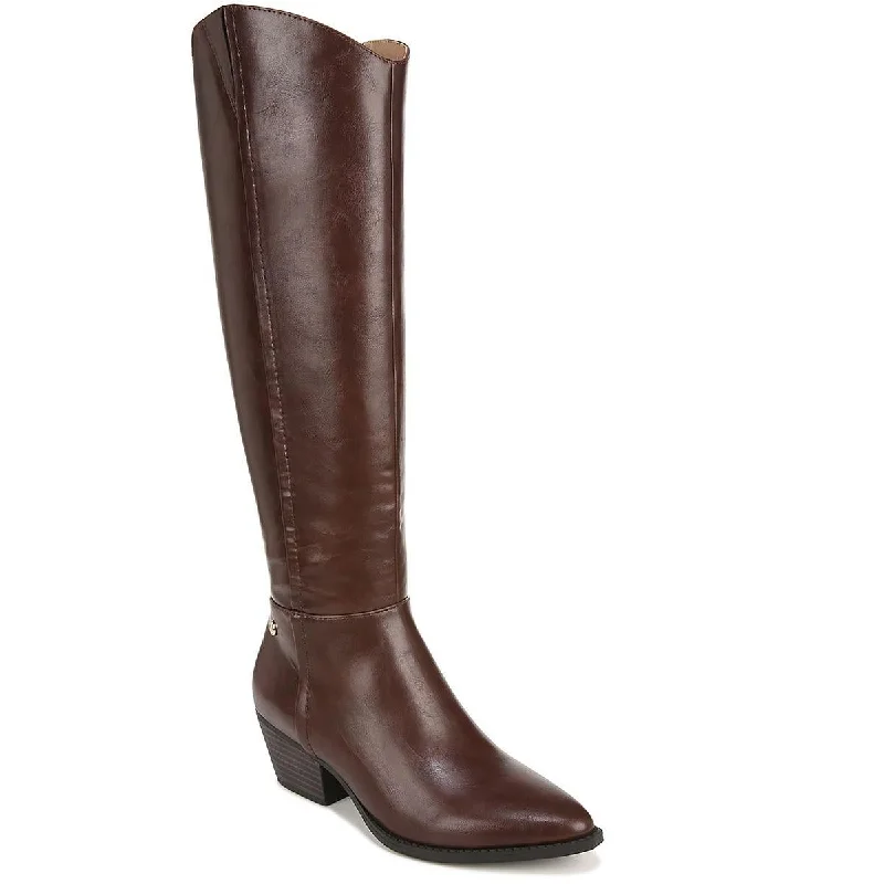 Boots with free toe room -LifeStride Womens Reese Faux Leather Block Heel Knee-High Boots