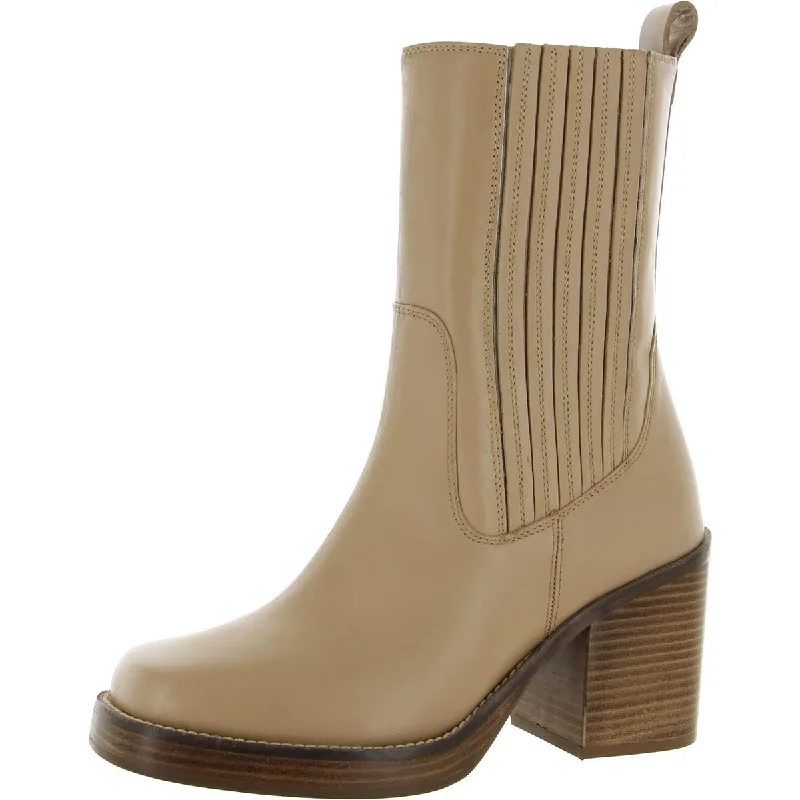 Boots with neat ridge tones -Seychelles Womens Sweet Escape Leather Slip On Chelsea Boots