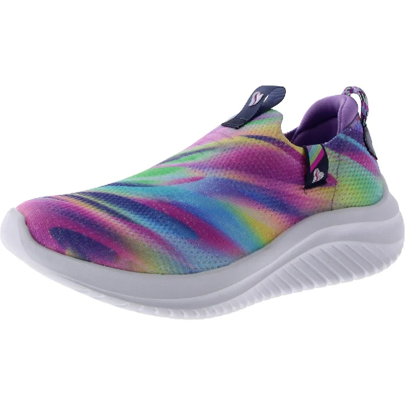 Athletic shoes with bold designs -Skechers Girls Ultra Flex 3.0- Color Me Sleek Little Kid Slip-On Sneakers