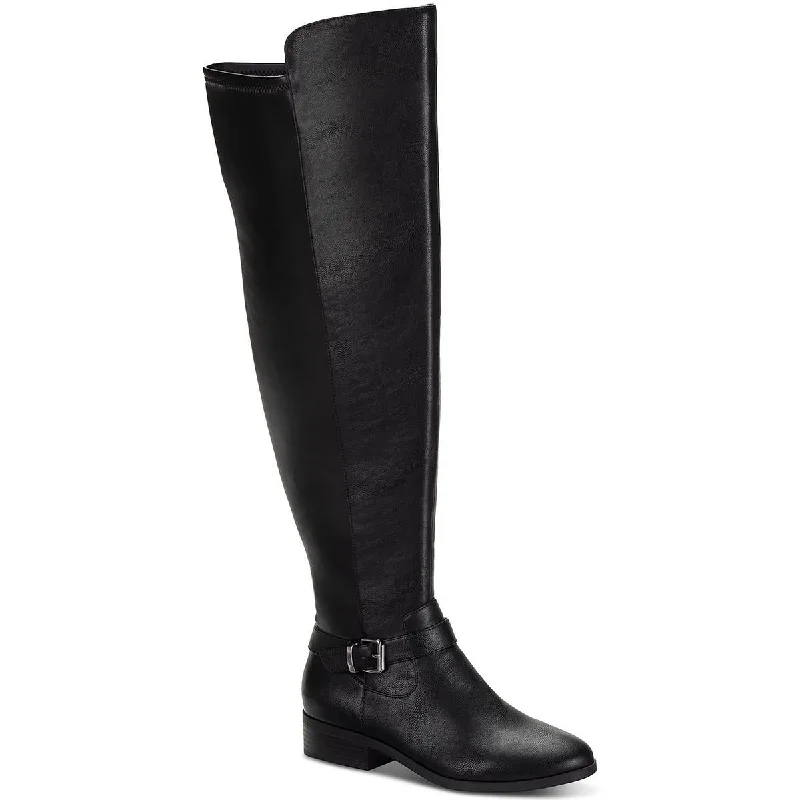 Cheap boots under 55 dollars -Style & Co. Womens Charlaa Faux Leather Buckle Over-The-Knee Boots