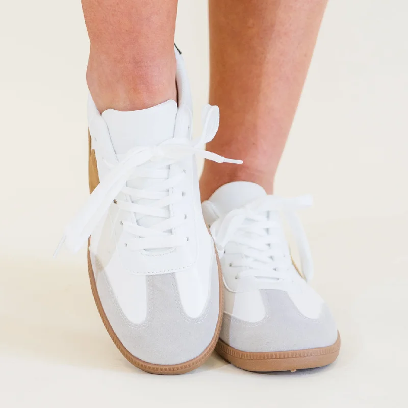 Athletic shoes with soft soles -Meet Me In August Sneaker, White