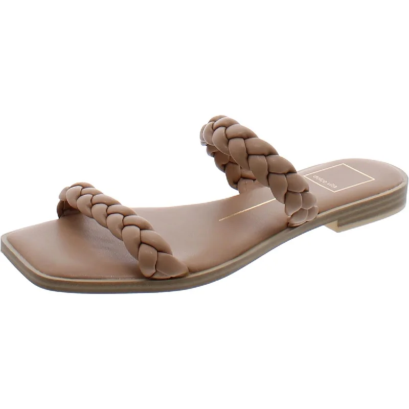 Non-slip sandals for wet beach evenings-Dolce Vita Womens Faux Leather Slip On Slide Sandals