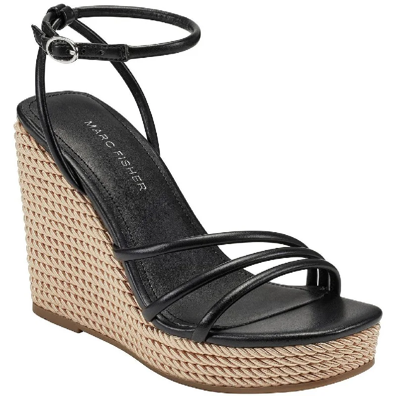 Lightweight sandals for warm shore evenings-Marc Fisher Womens Zeki Strappy Ankle Strap Wedge Heels