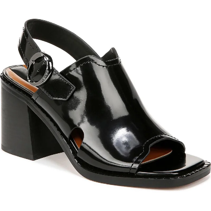 Stylish sandals for evening shore evenings-Franco Sarto Womens AMY Patent Leather Square Toe Slingback Heels