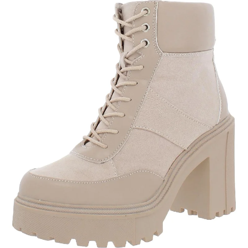 Boots with wet ridge beds -Madden Girl Womens Roguee Faux Suede Platform Combat & Lace-up Boots